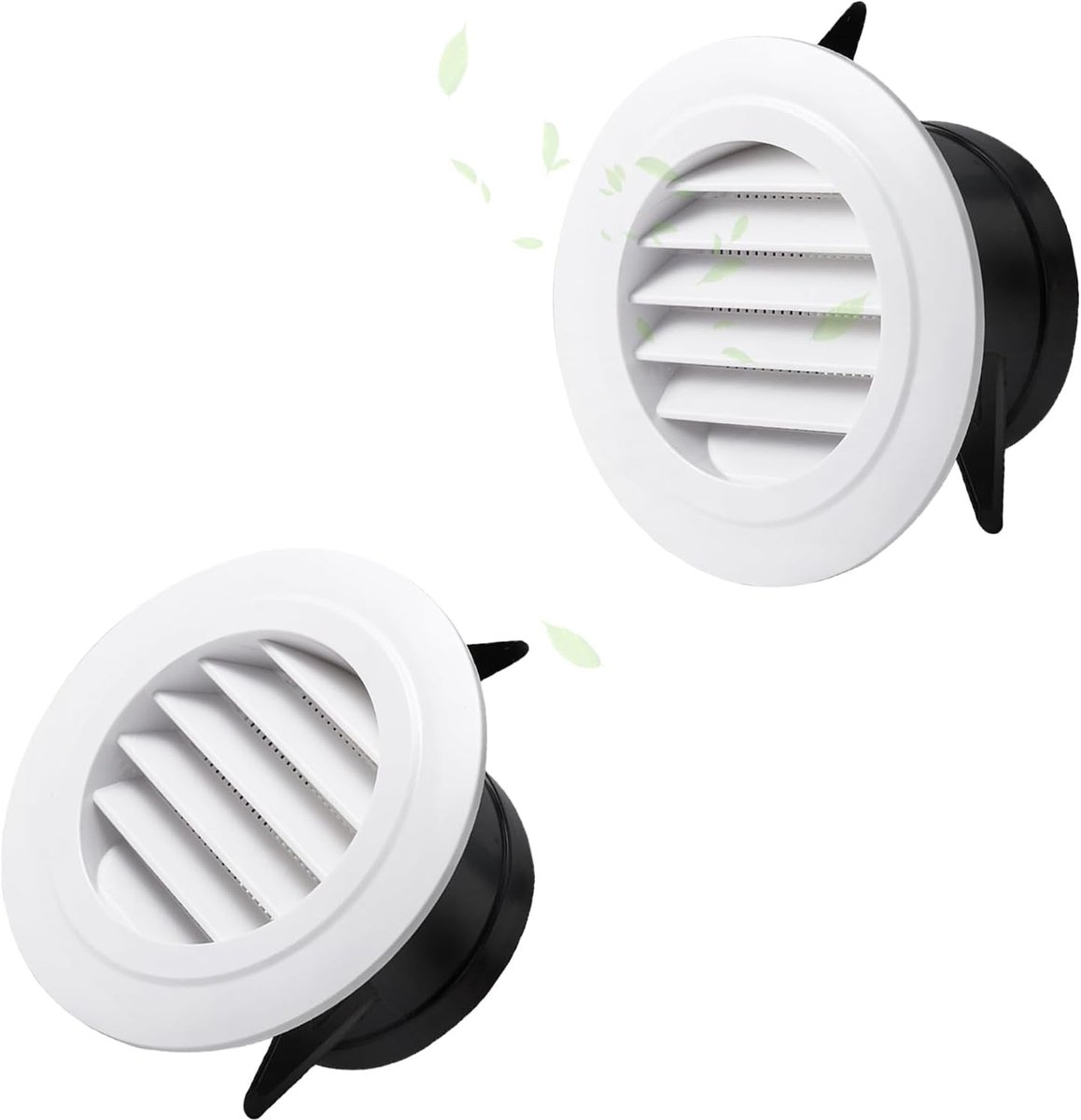 Ventilatierooster 2 stuks - ronde registerroosters - met insectennet - voor binnen en buiten - ShopVlot
