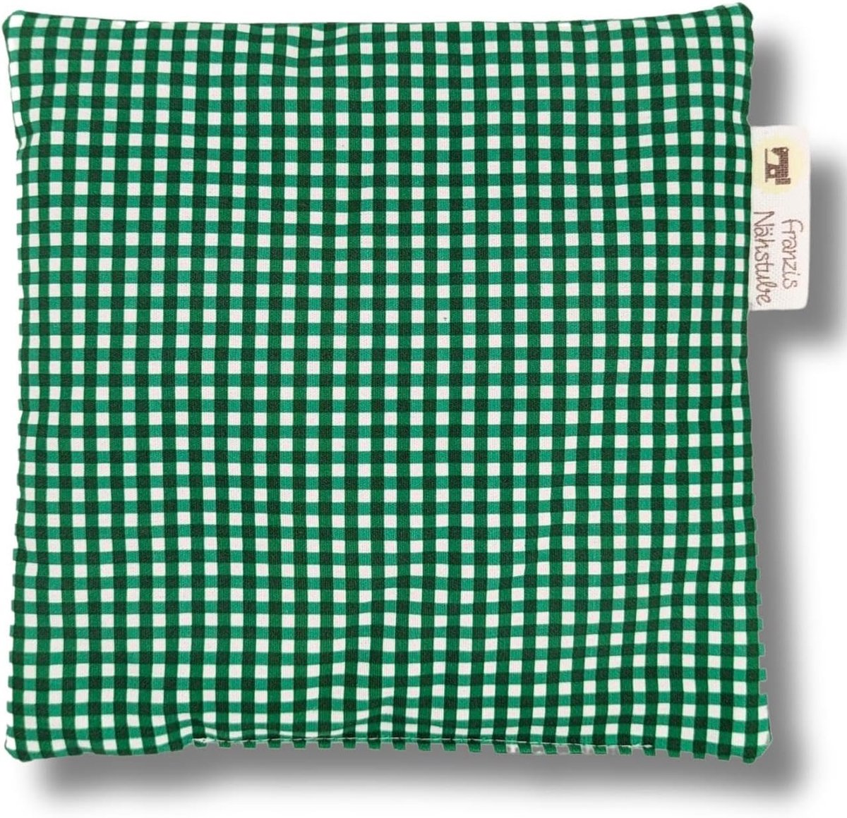 Kersenpitkussen 20x20 cm - Geruit groen - 100% katoen - Pijnverlichting door verwarming - ShopVlot