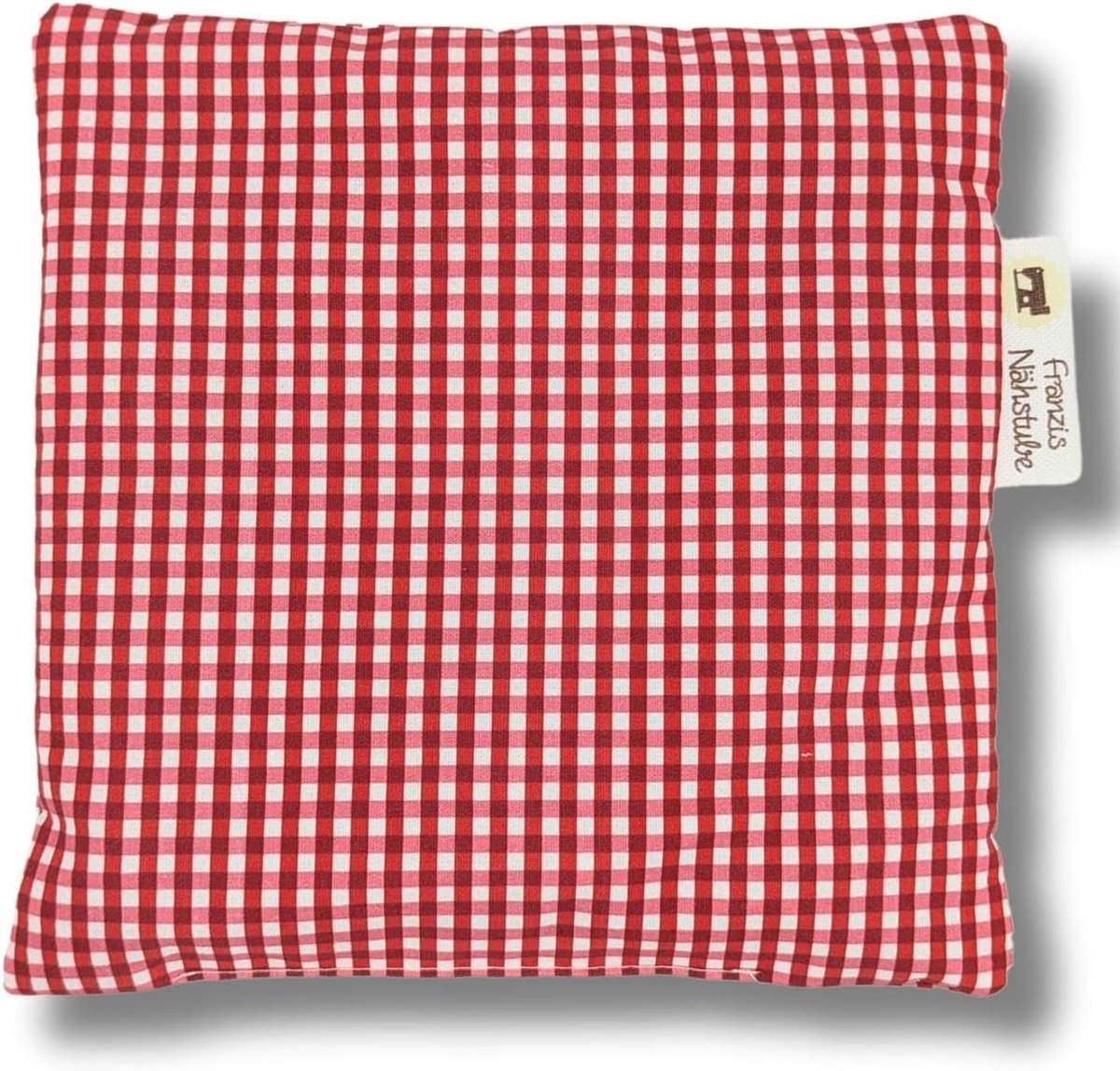 Kersenpitkussen 20x20 cm - Rood geruit - 100% katoen - Pijnverlichting bij warmte of kou - ShopVlot