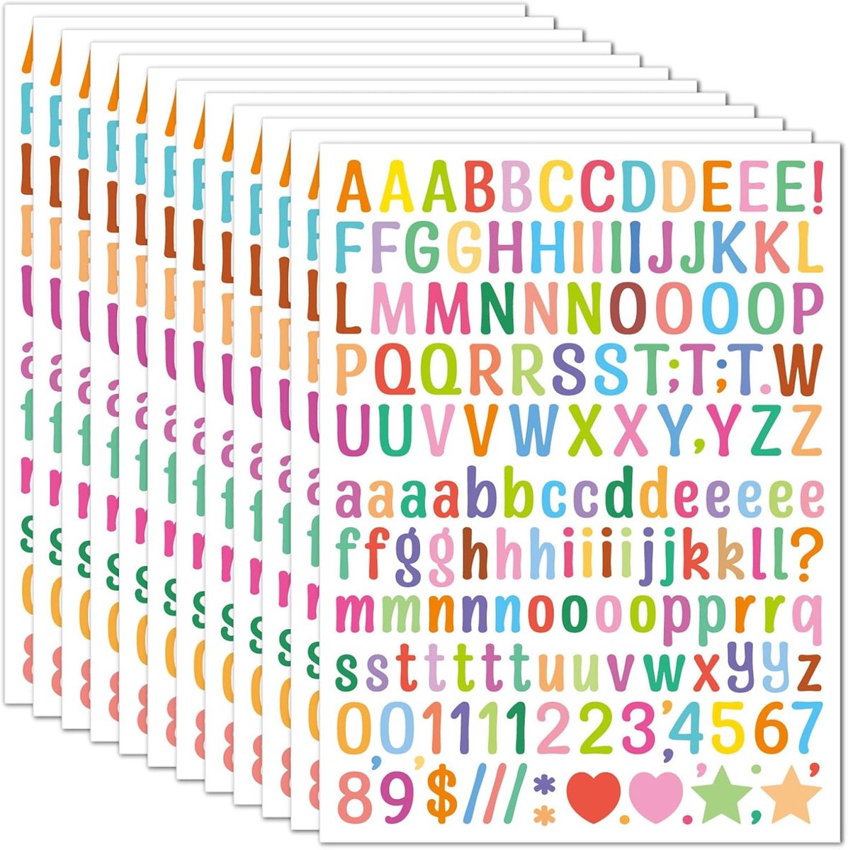 Letterstickerset 10 vellen - zelfklevend - weerbestendig - ideaal voor brievenbus en knutselen - ShopVlot