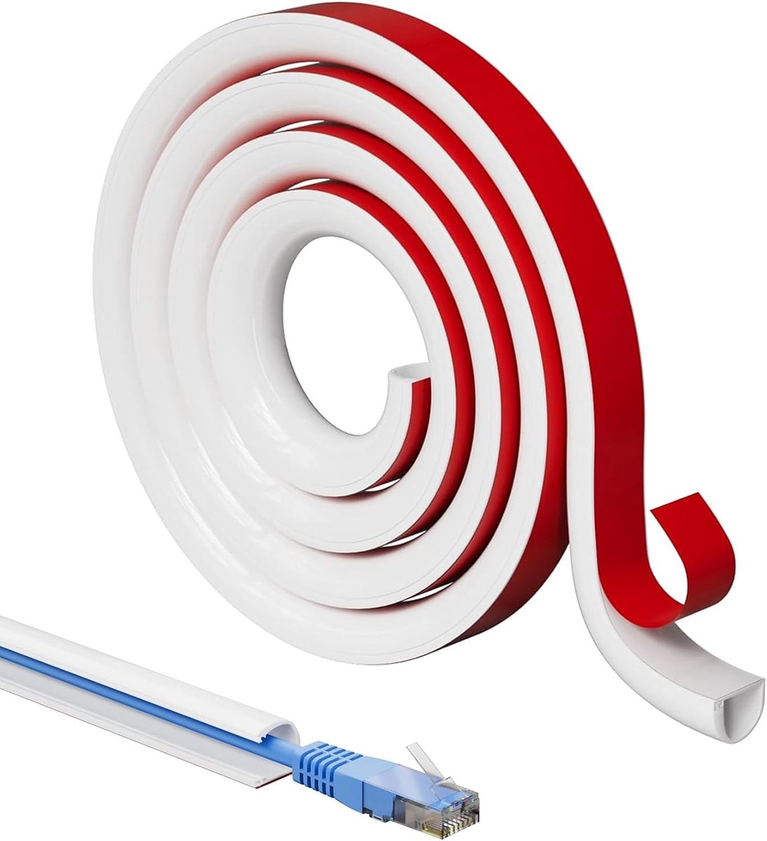 Kabelgoot 3m - Zelfklevend - Wit PVC - Voor het verbergen van kabels - ShopVlot