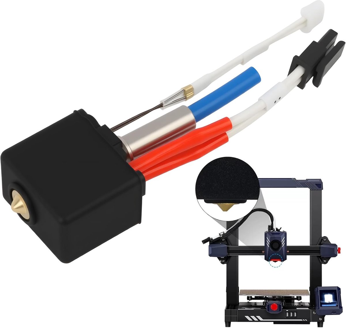 3D printer hotend V5 J-Head - 0,4mm nozzle - silicone sleeve - betrouwbare printresultaten - ShopVlot