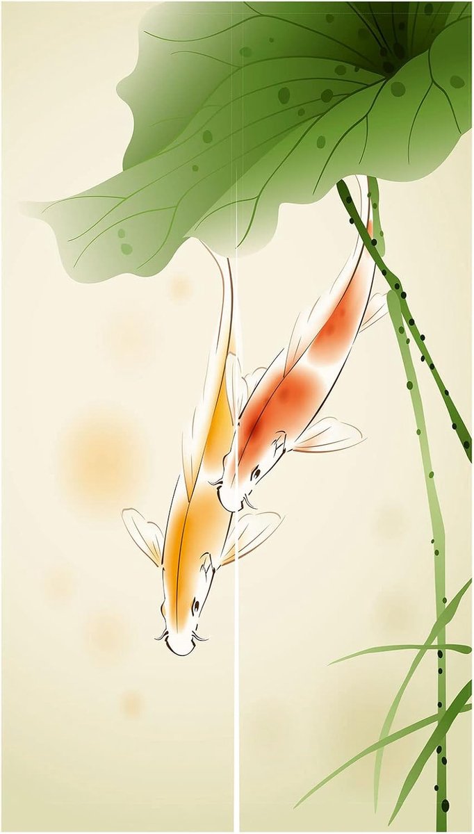 Deurgordijn 85 x 150 cm - Linnen - Traditioneel met bladeren - Privacy in de sushi keuken - ShopVlot
