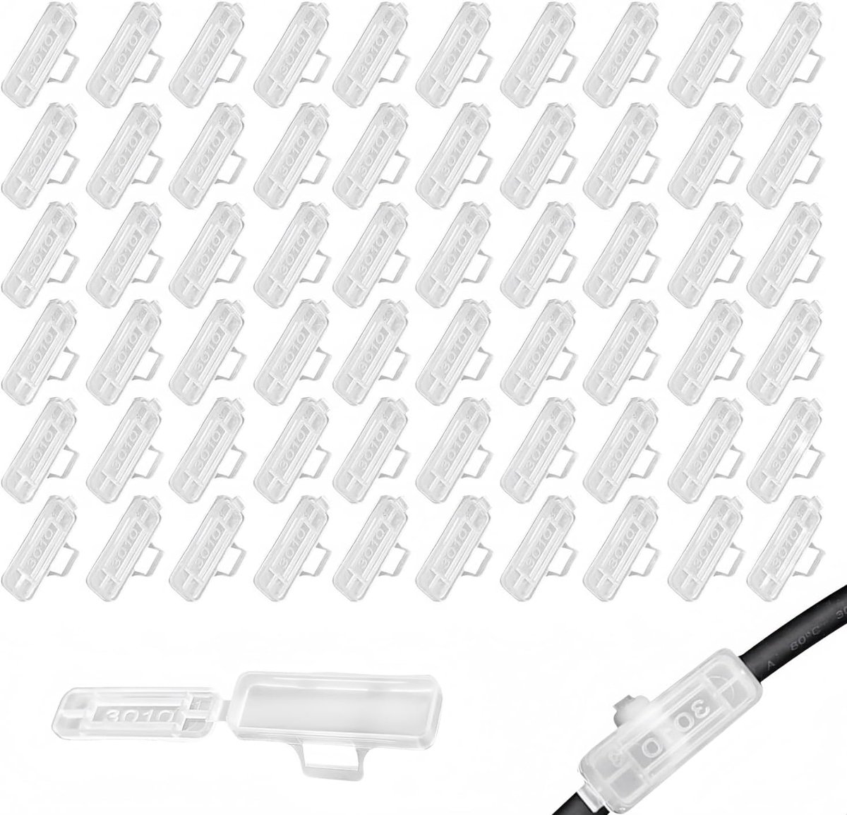 Kabellabels 100 stuks - transparant 10 x 30 mm - waterdicht - eenvoudig kabels markeren - ShopVlot
