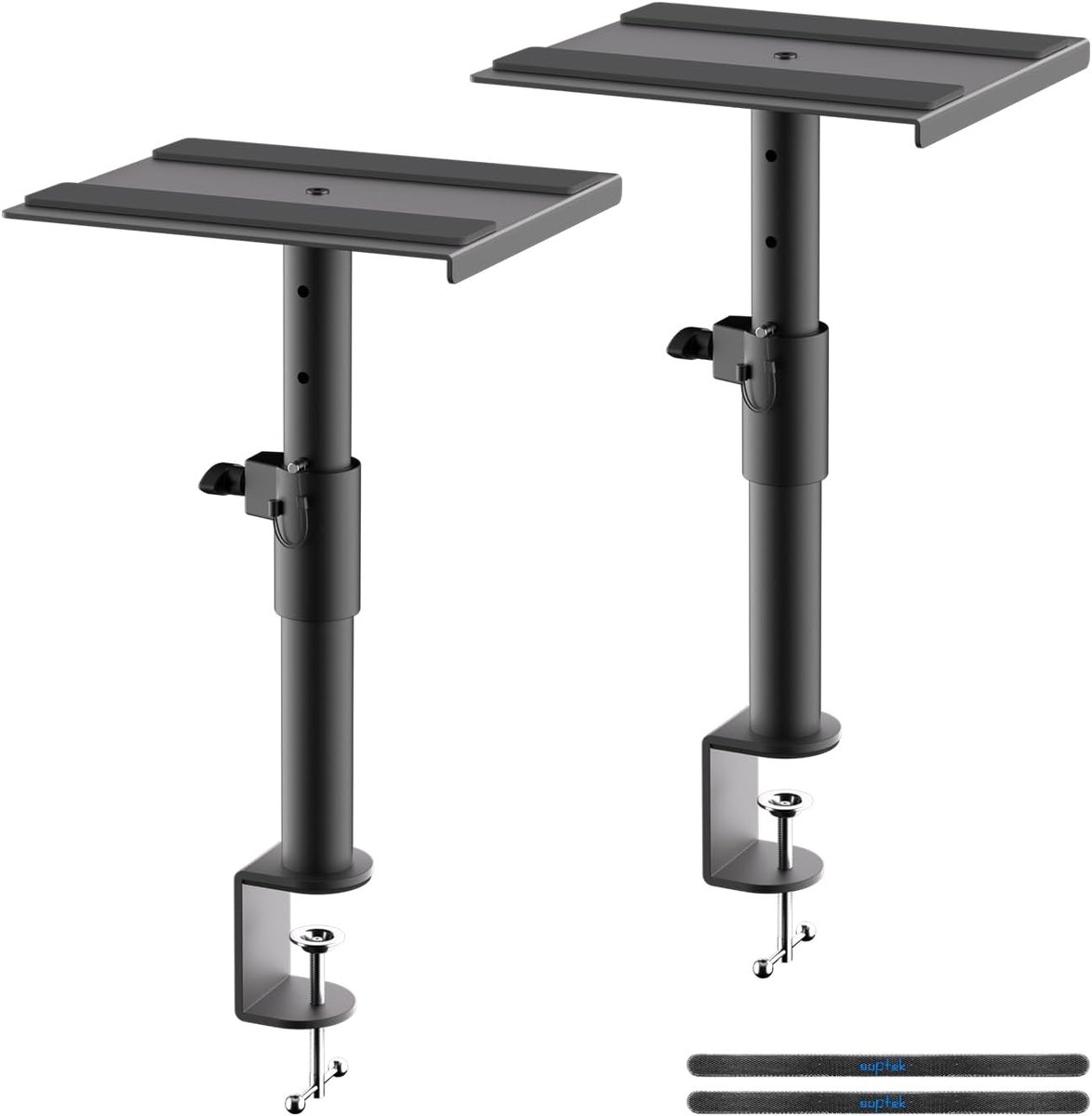Speakerstandaard desk mount set - hoogte verstelbaar - universele audiohouders - verhoogde geluidskwaliteit - ShopVlot