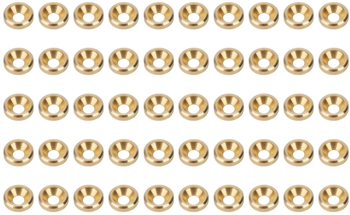Washer set 50 stuks M4 - massief koper - verzonken kop - ideaal voor stevige verbindingen - ShopVlot