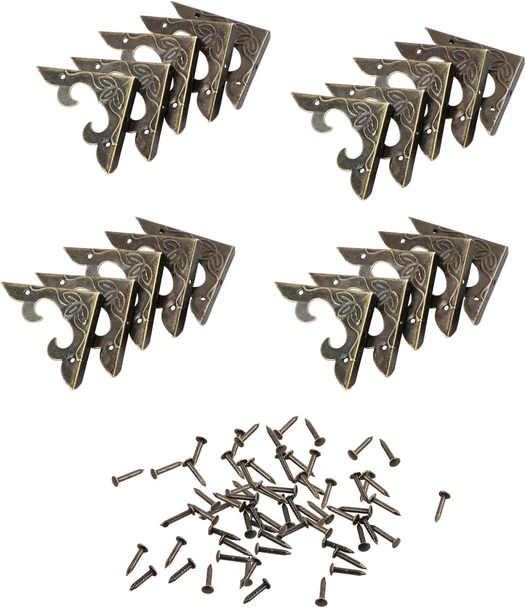 Metalen Hoekbeschermers 20 Stuks - Retro Vintage - Antieke Bronzen Afwerking - Bescherming voor Dozen en Albums - ShopVlot