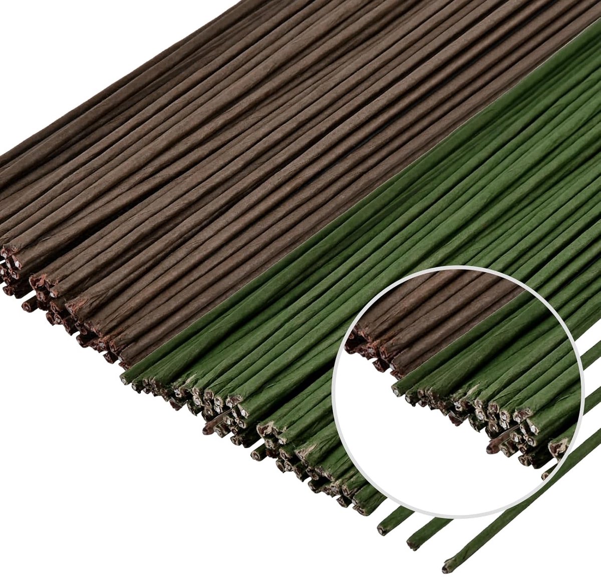 Kraftdraad 200 stuks - Donkergroen Bruin - Sterk en roestvrij - Perfect voor bloemcreaties - ShopVlot