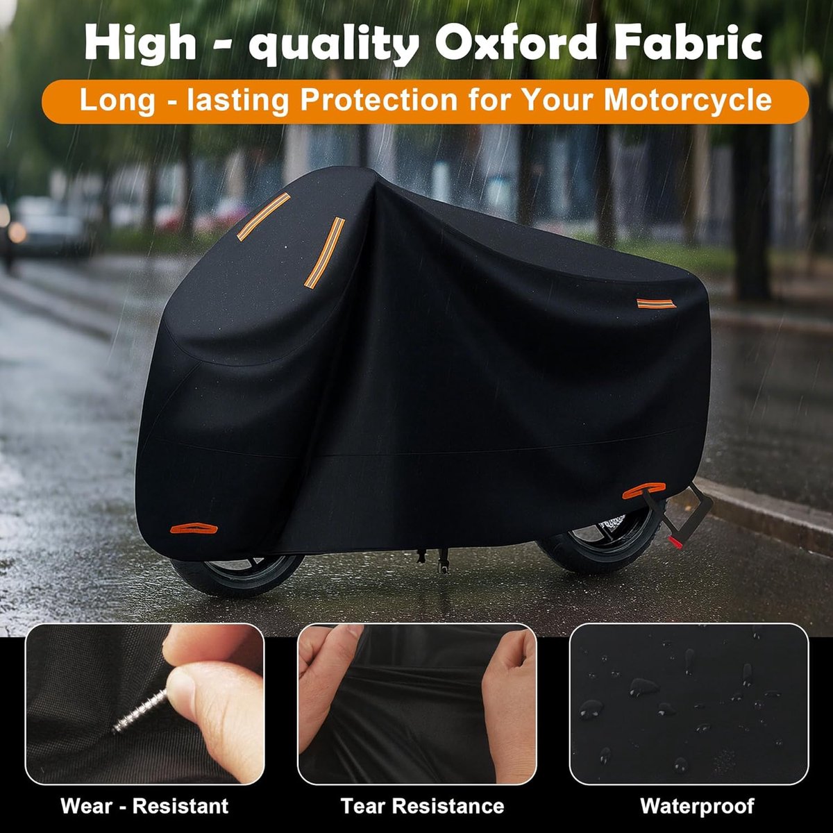 Motorfietscover Waterproof 245x105x125cm - Oxford stof - Winddichte sleutelopening - Bescherming tegen kou en zon - ShopVlot