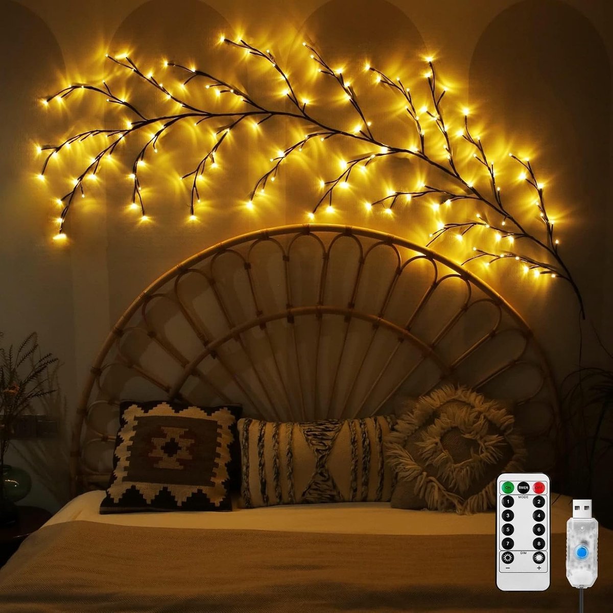 Flexibele Decoratieve Lichtketting voor Binnen met 8 Lichtmodi en Dimfunctie