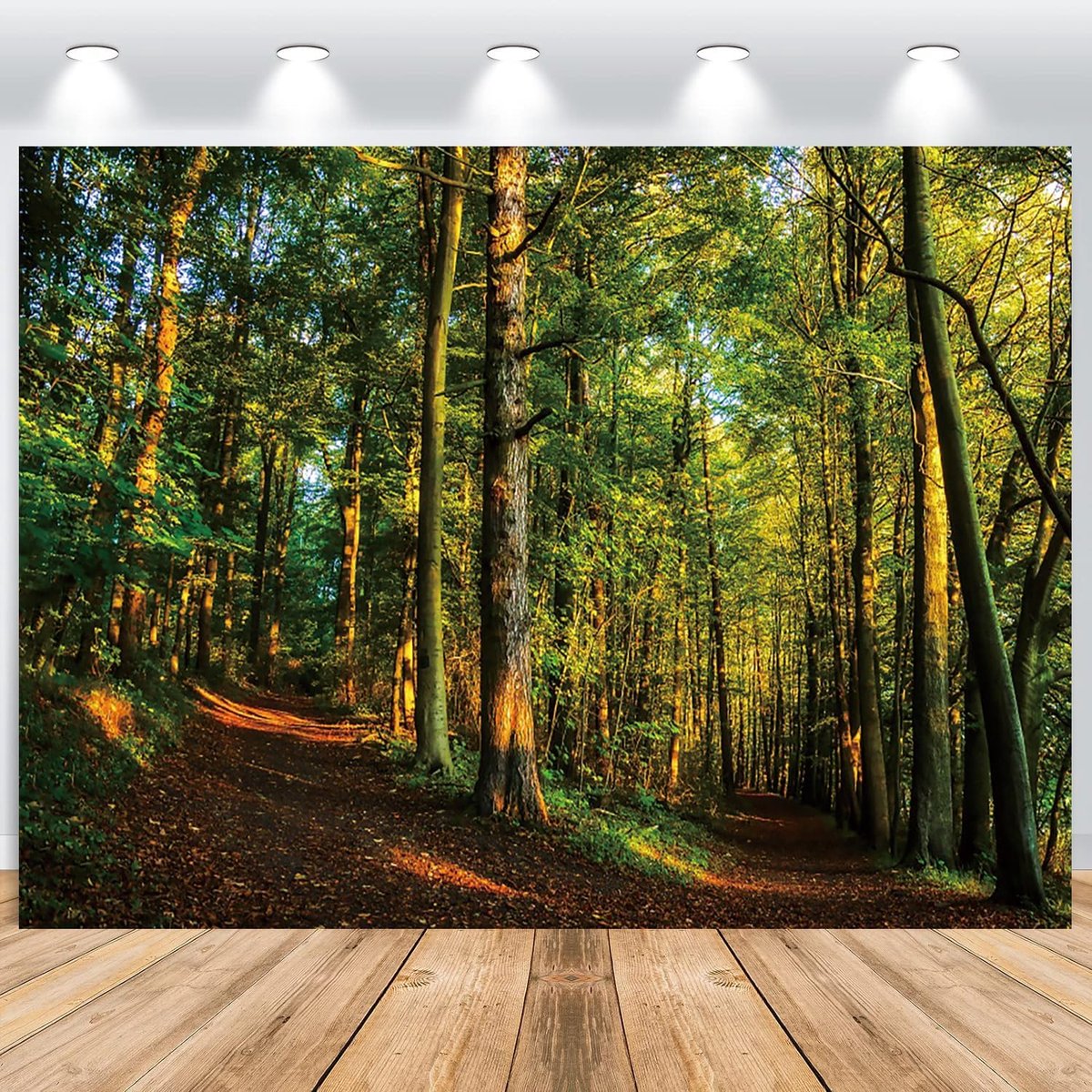 Fotobehang bos - groene tropische jungle - vinyl - ideaal voor verjaardagsfoto's - ShopVlot