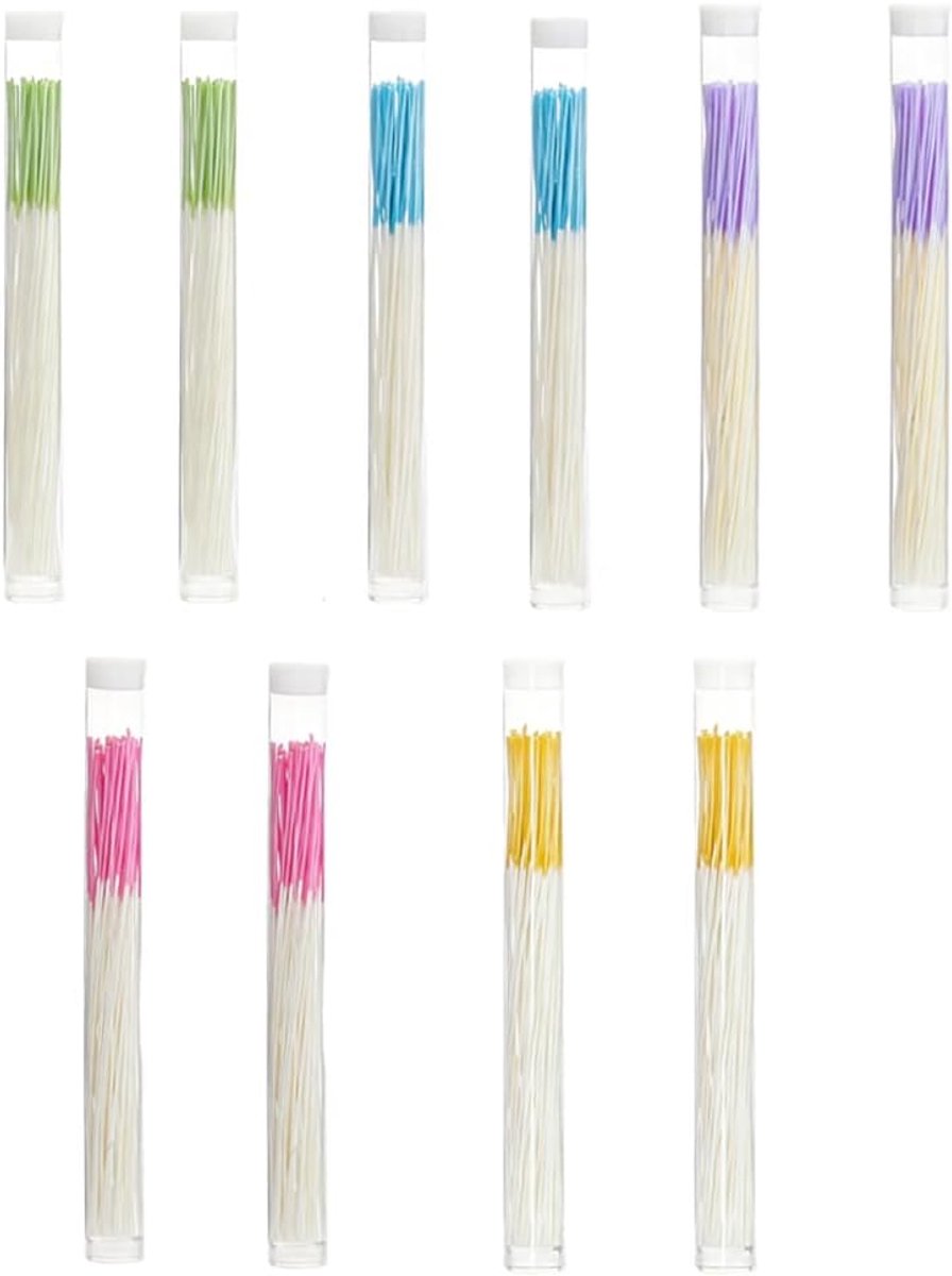 Oorgaatreiniger set 700 stuks - 10 buisjes met 5 kleuren - zachte verzorging - ideaal voor piercings - ShopVlot