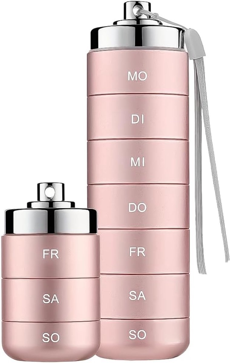 Pillendoos voor 7 dagen, waterdichte organizer met 7 vakken voor vitaminen, medicijnbox voor reizen en sport, handige weekdoseerder voor onderweg en visolie