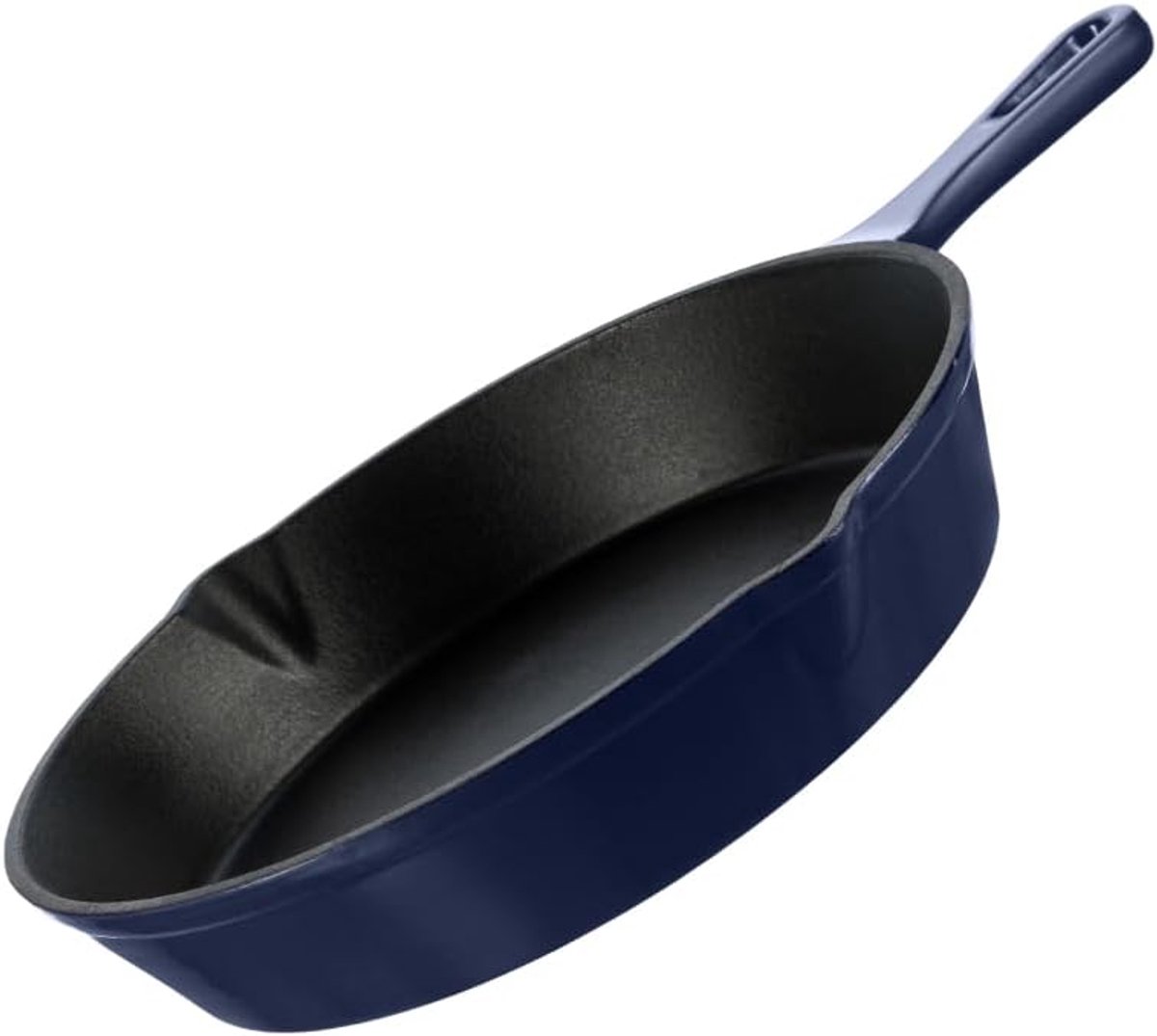 Gietijzeren pan 15,5 cm - blauw - geëmailleerd - perfect voor steaks - ShopVlot