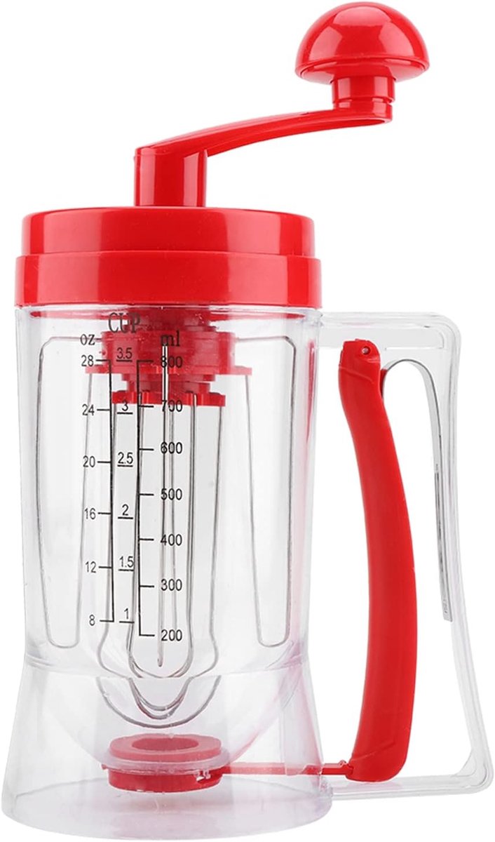 Handheld handmatige beslagdispenser voor pannenkoeken, cupcakes, ABS-mixer met maatschaal, eenvoudig schoon te maken - ShopVlot