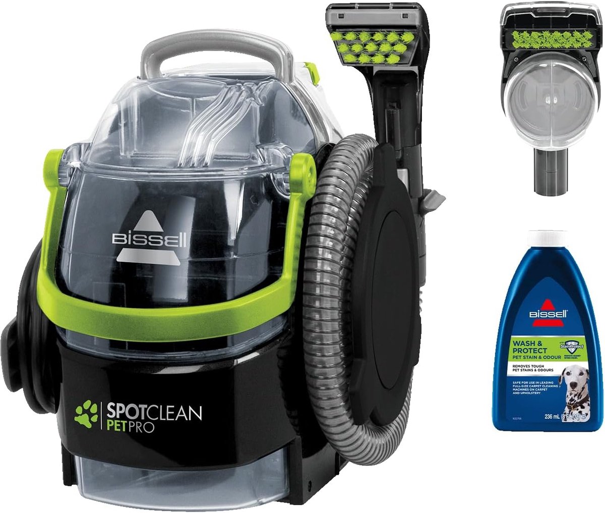 Vlekkenreiniger 750W – Tapijtreiniger met 2,8L Dubbele Tank – 1,5m Slang – Voor Bank, Auto & Tapijt