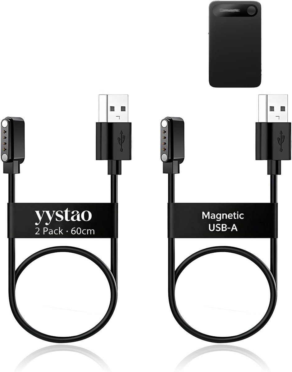 2 stuks oplaadkabels voor Comulytic Note Pro KI dicteerapparaat, stabiele magnetische USB-A vervangende oplader - ShopVlot