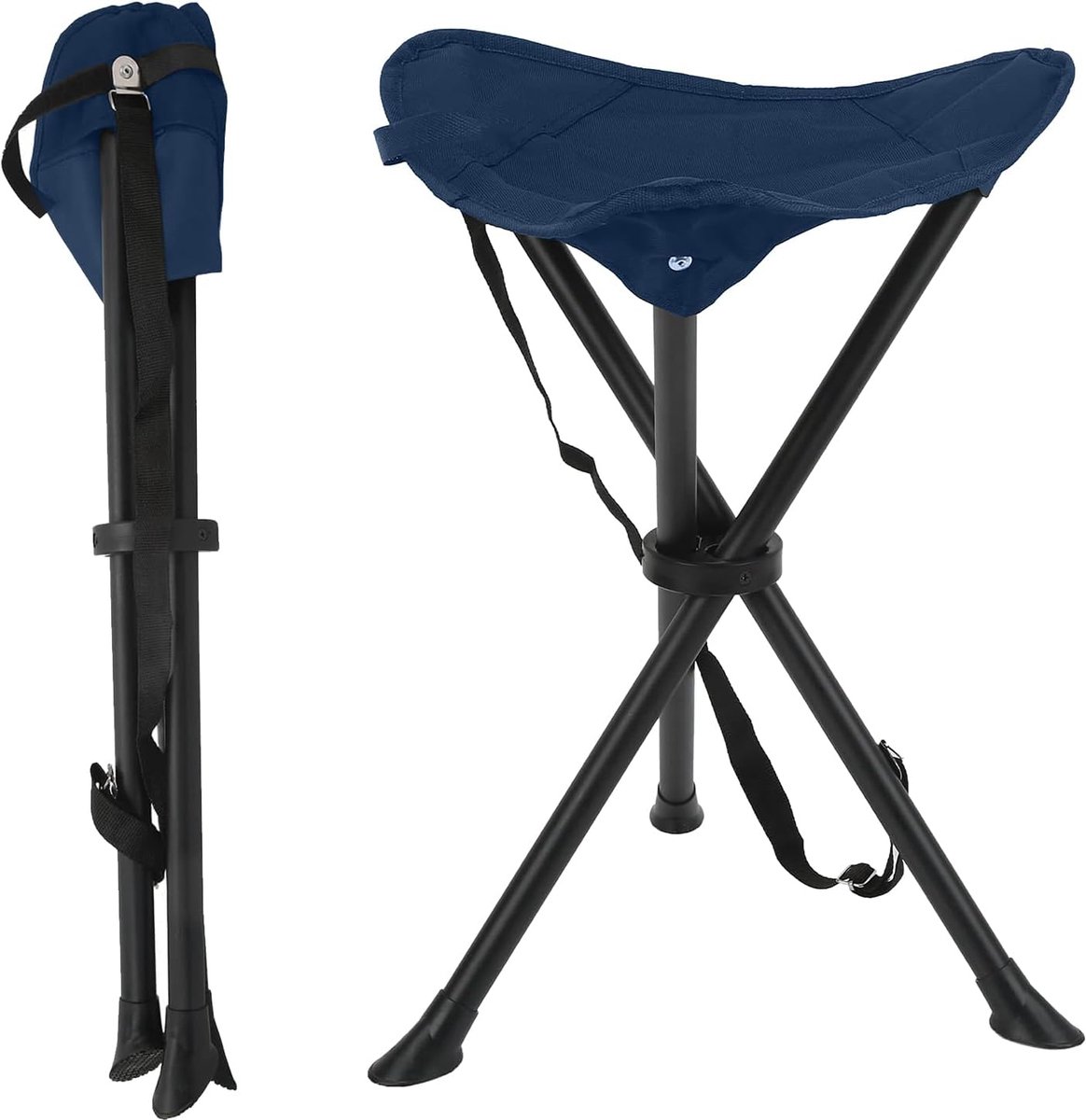 60cm Tripod Stool Footstool Outdoor Camping Stool Portable Balcony Stool with Carry Bag Camping Stool Small Portable - ShopVlot