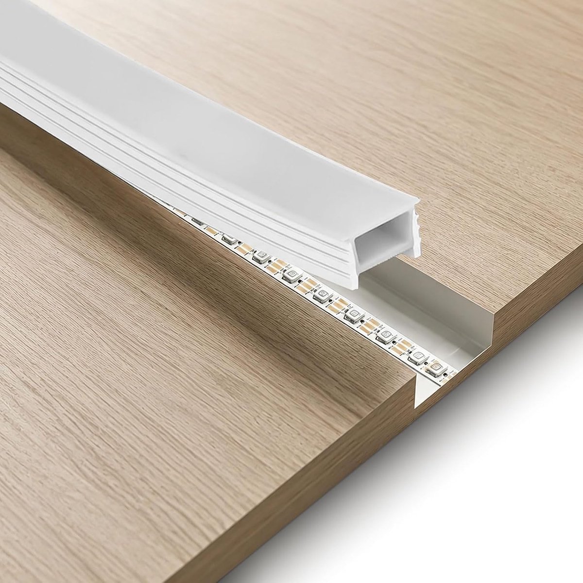 Led-profiel, siliconen, 3 m, flexibel, led-rail, kanaal, melkwit, led-diffuserstrip, IP65 waterdicht, voor COB SMD - ShopVlot