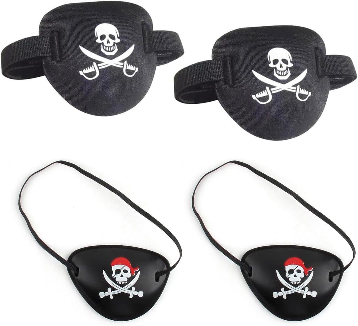 4 Stuks Piraat Cyclops Oogmaskers, Verstelbare Schedel Oogmaskers, Piratenfeestdecoratie, Geschikt Voor Carnaval - ShopVlot