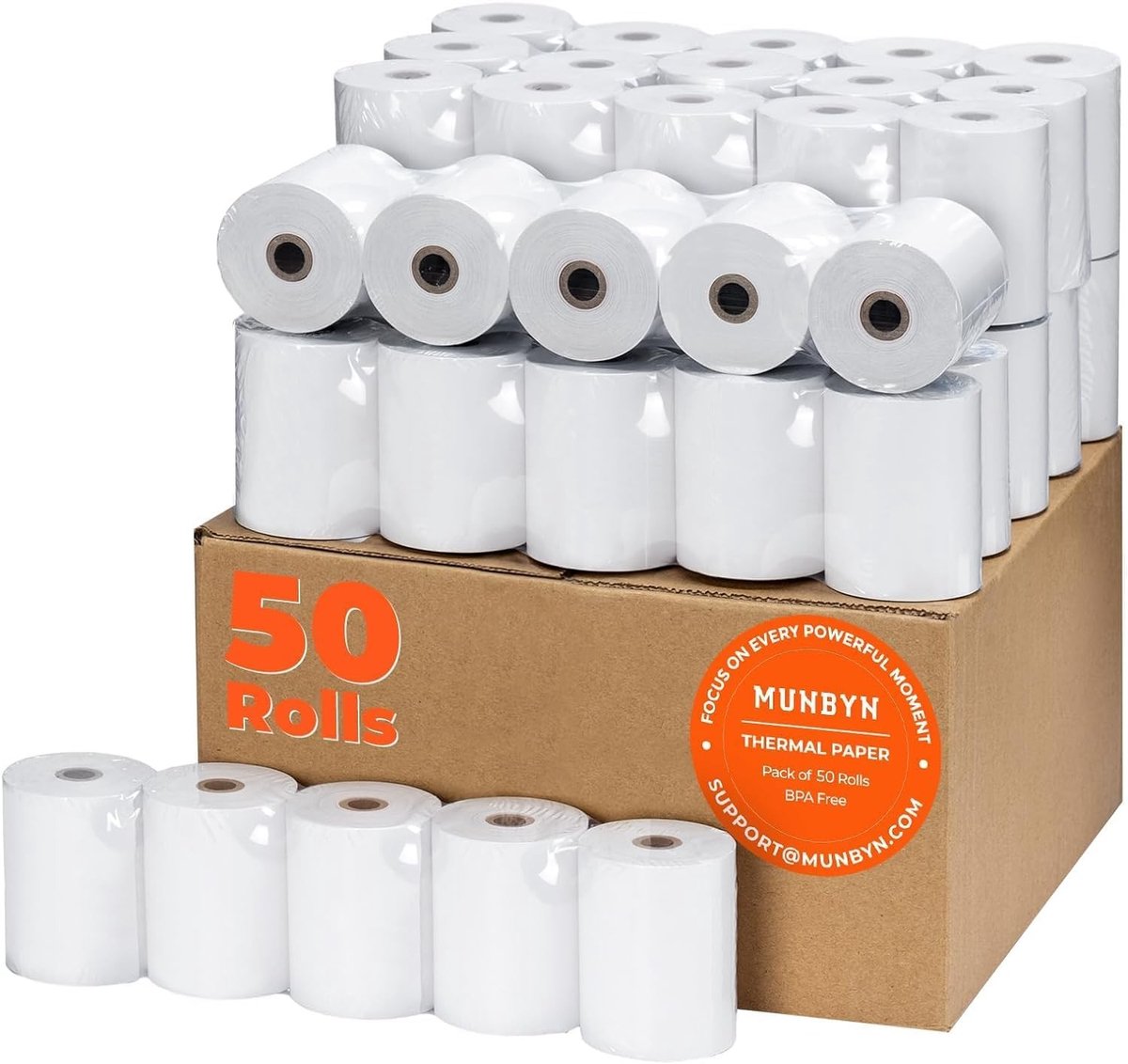 Premium Thermisch Bonpapier 80 mm x 80 mm x 80 m voor Epson, Zebra en Star Micronics - BPA-vrij, Geschikt voor POS Systemen en Kassasystemen - 50 Rollen