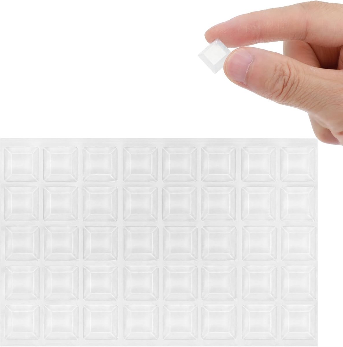 40 Transparante Rubber Voetjes / Deurbuffers voor Elektronica, Speakers, Meubels en Audioapparatuur – Hoog Vierkant, 1.3 × 1.3 × 0.5 cm, Antislip, Bescherming, Geluidsisolatie