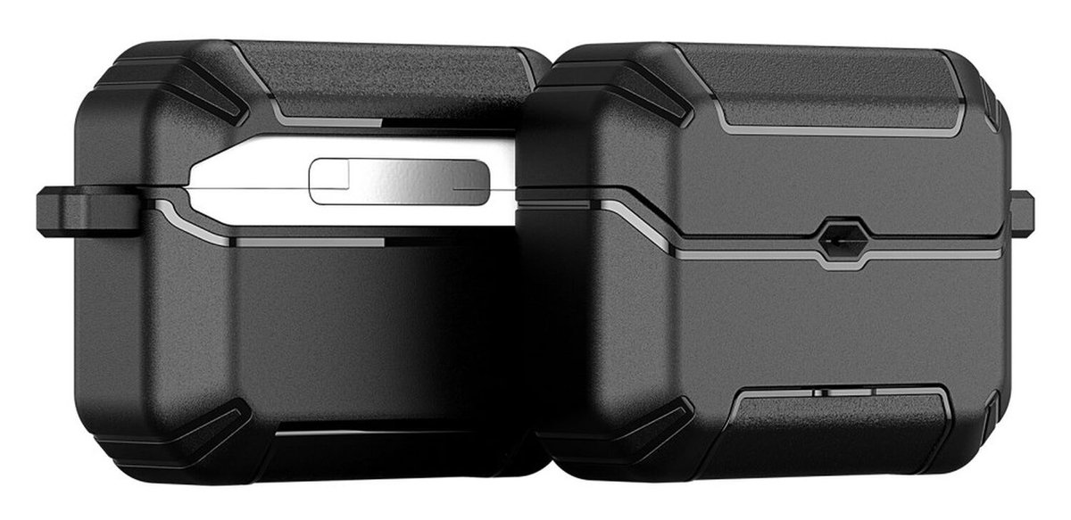 Dux Ducis Hoesje Geschikt voor AirPods Pro 3 (2025) | PECS Series | Beschermhoes met Standaard en Haak | Schokbestendige Case | Volledige Bescherming | Zwart
