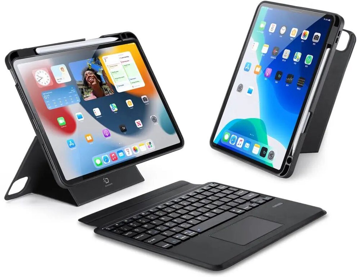Dux Ducis - Toetsenbord hoes geschikt voor Apple iPad Air 11 (2024/2025) / iPad Pro 11 (2018/2020/2021/2022) - Afneembaar - QWERTY - Tablet toetsenbord met touchpad en verlichting - Zwart