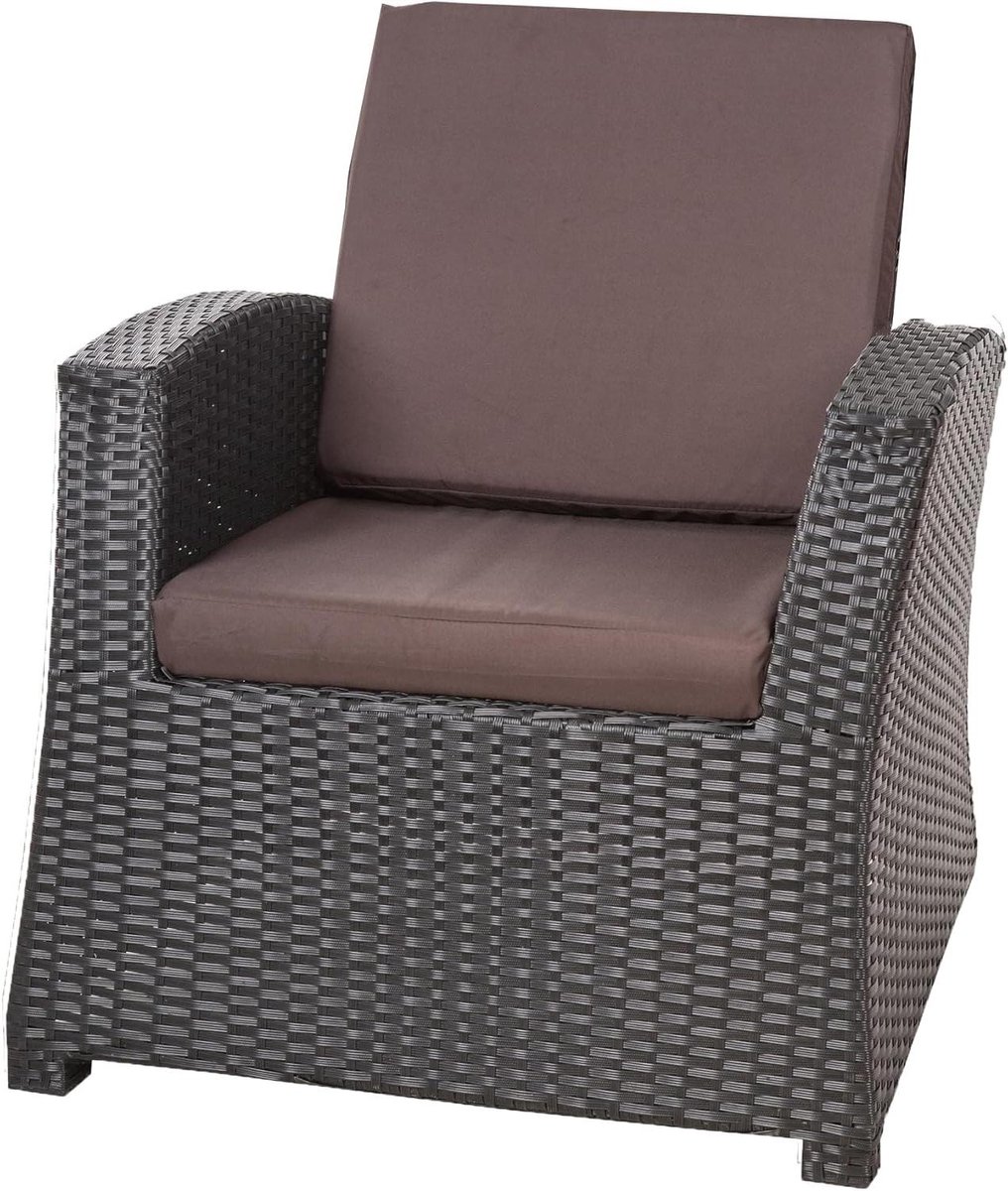 Tuinstoelkussens Hoge Rugleuning - Dikke Zitkussens - Buiten Ontspannen - Extra Dik Comfort - 6 stuks - Bruin