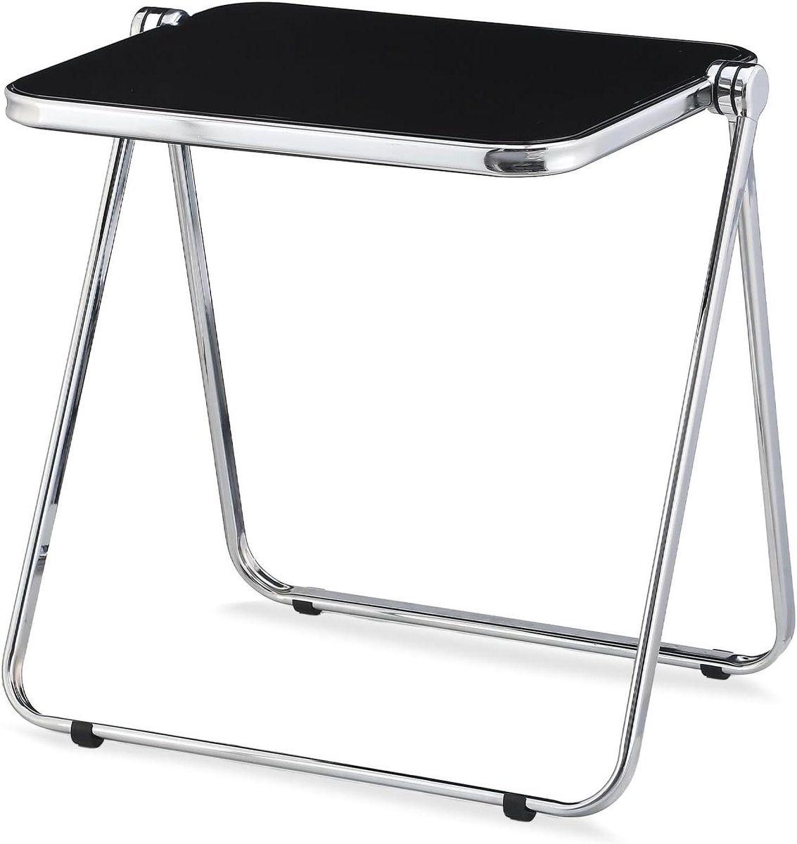 Klaptafel - Bijzettafel TV-tafel - Thuiswerken Snacks eten - Transparant acryl - 50 x 71 x 71 cm - Zwart