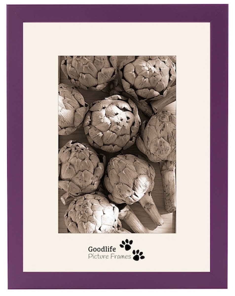 Houten Fotolijst Anitra Paars - 30x30 - Anti-reflectie glas - 18 mm breed profiel - Goodlife Picture Frames