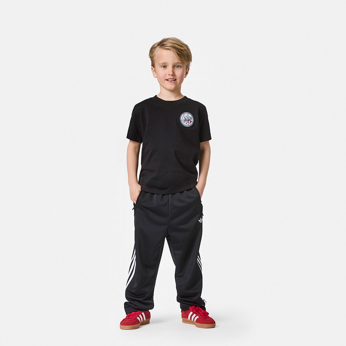 Ajax-t-shirt zwart kruizen junior