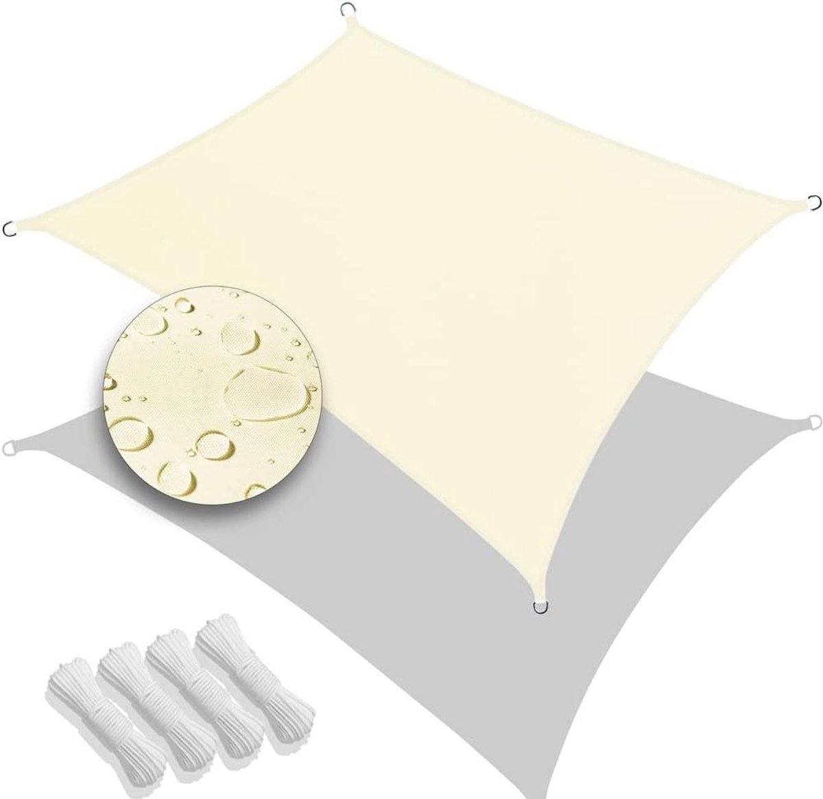 Zonnescherm Rechthoekig - Schaduwdoek Waterdicht - Buiten Ontspannen - 98% UV Bescherming - 3x4m - Beige