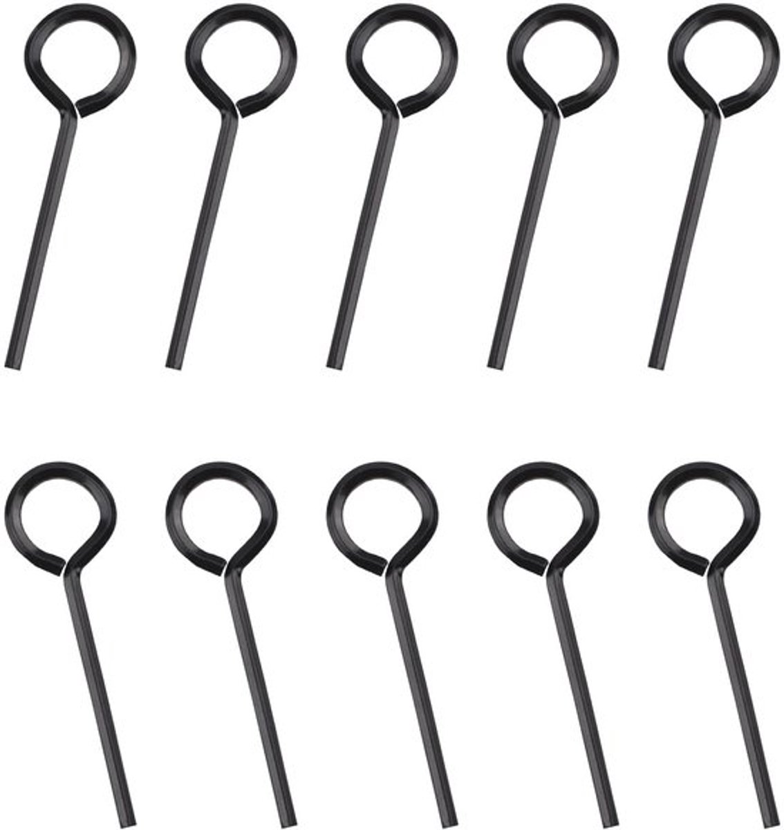 1/8" Standaard Hex Dogging Sleutel met Volle Lus, Sleutelring Stijl Dogging Sleutelset, Hex Sleutel Deursleutel voor Drukstang Deur Paniekstangen, Beveiligingsdeur, Massief Metaal, 10 Packs