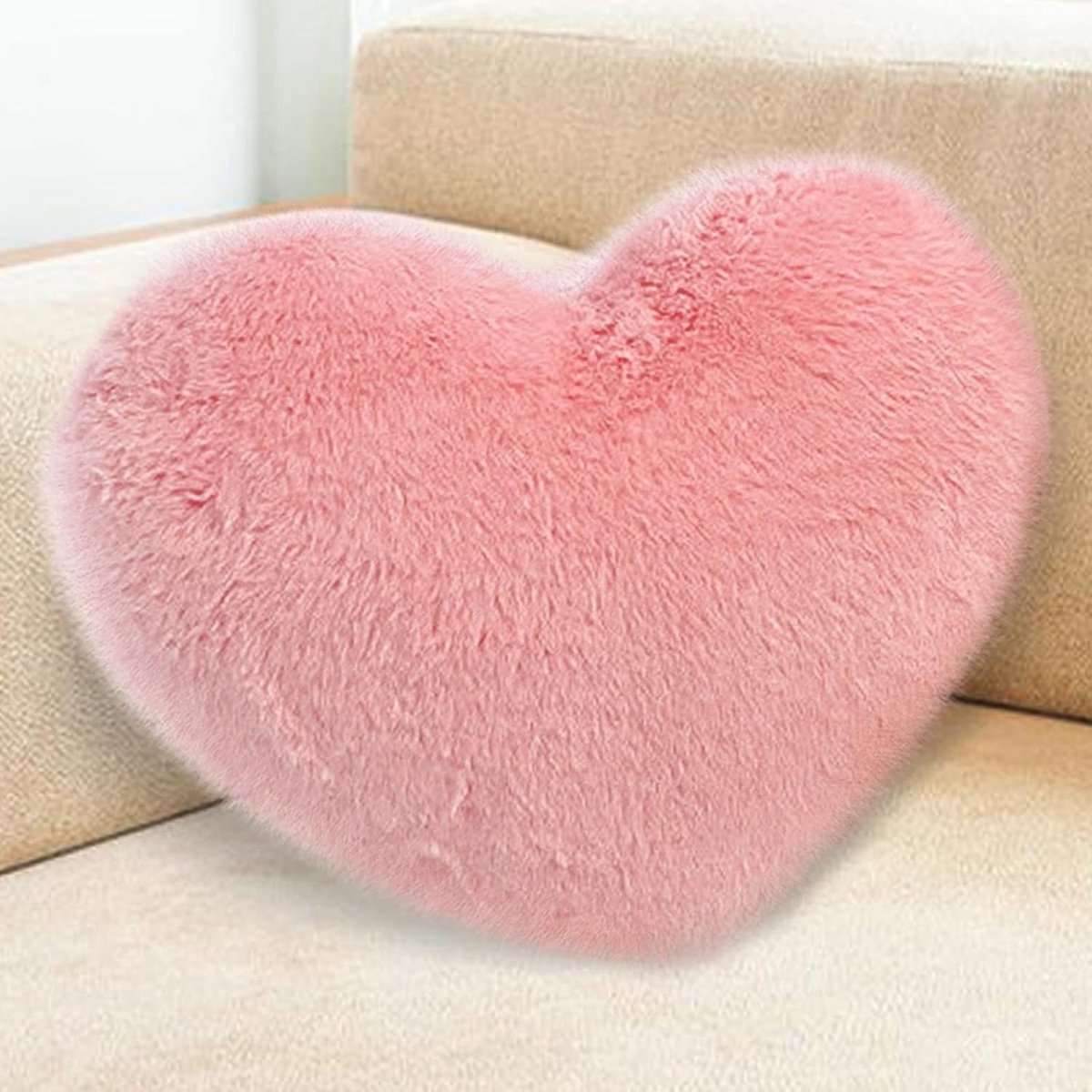 Zacht Roze Hart Kussen voor Kinderen - Knuffelkussen, Decoratief Kussen en Zachte Cushion voor Woonkamer en Slaapkamer