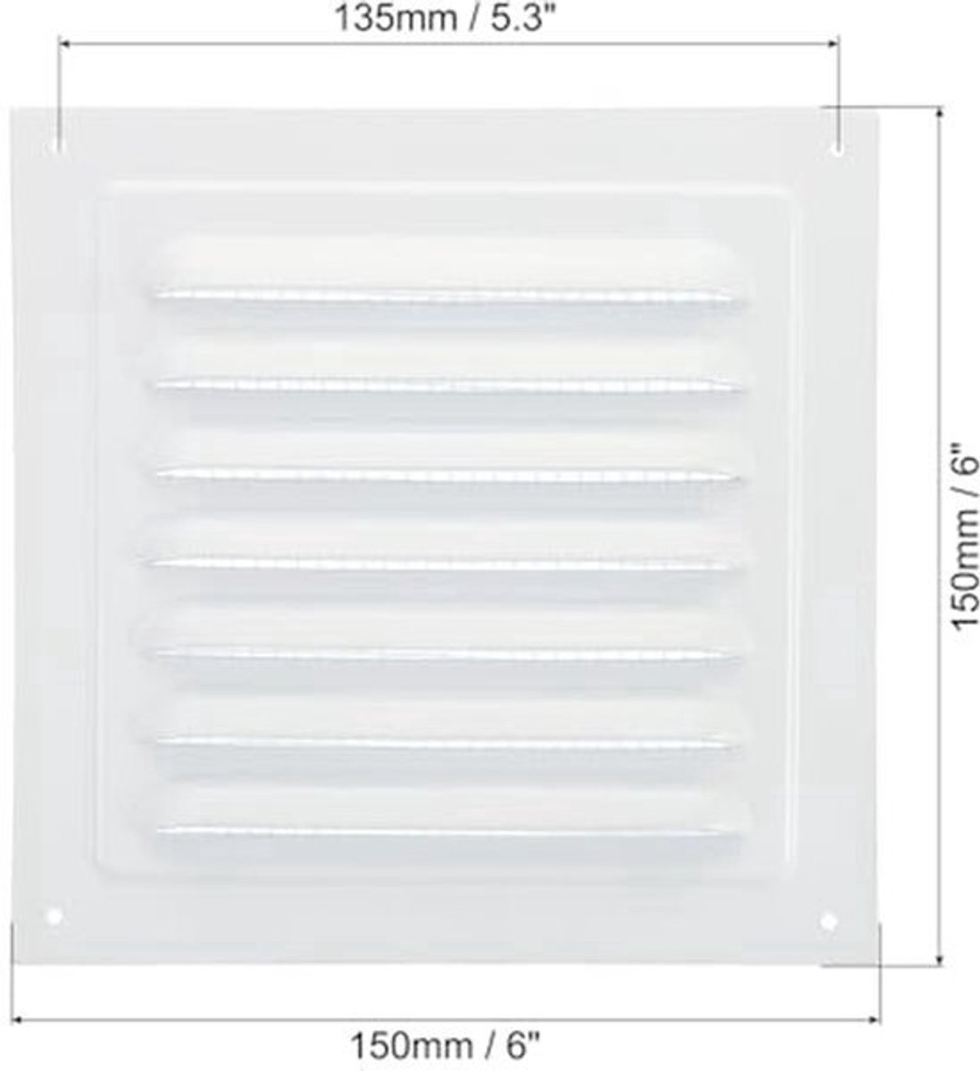 Aluminium Ventilatie Grille 6x6 Inch - 2 Pack Voor Buitenwand, Ventilatie Cover Voor Keuken en Badkamer