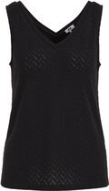 WE Fashion Dames jersey singlet met opengewerkte structuur