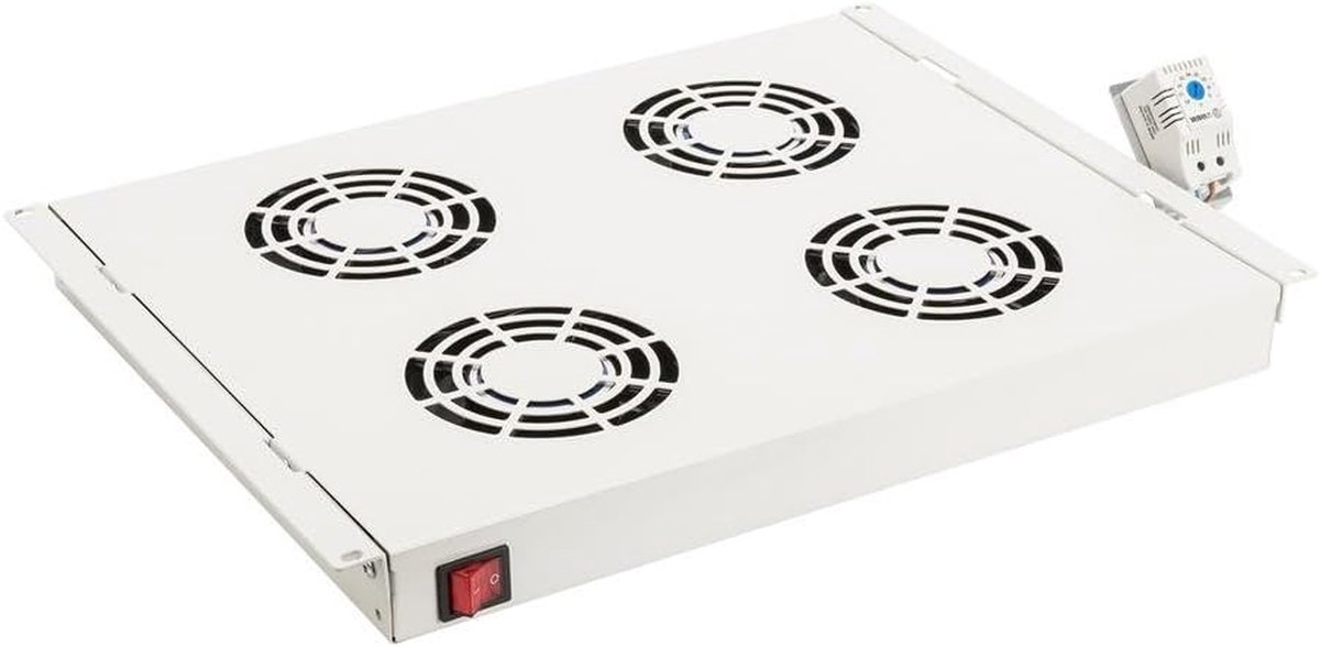Ventilatie Unit - Koeler Server Koeling - Serverkast Koelen - 4x 120mm Ventilatoren - 19 inch - Lichtgrijs