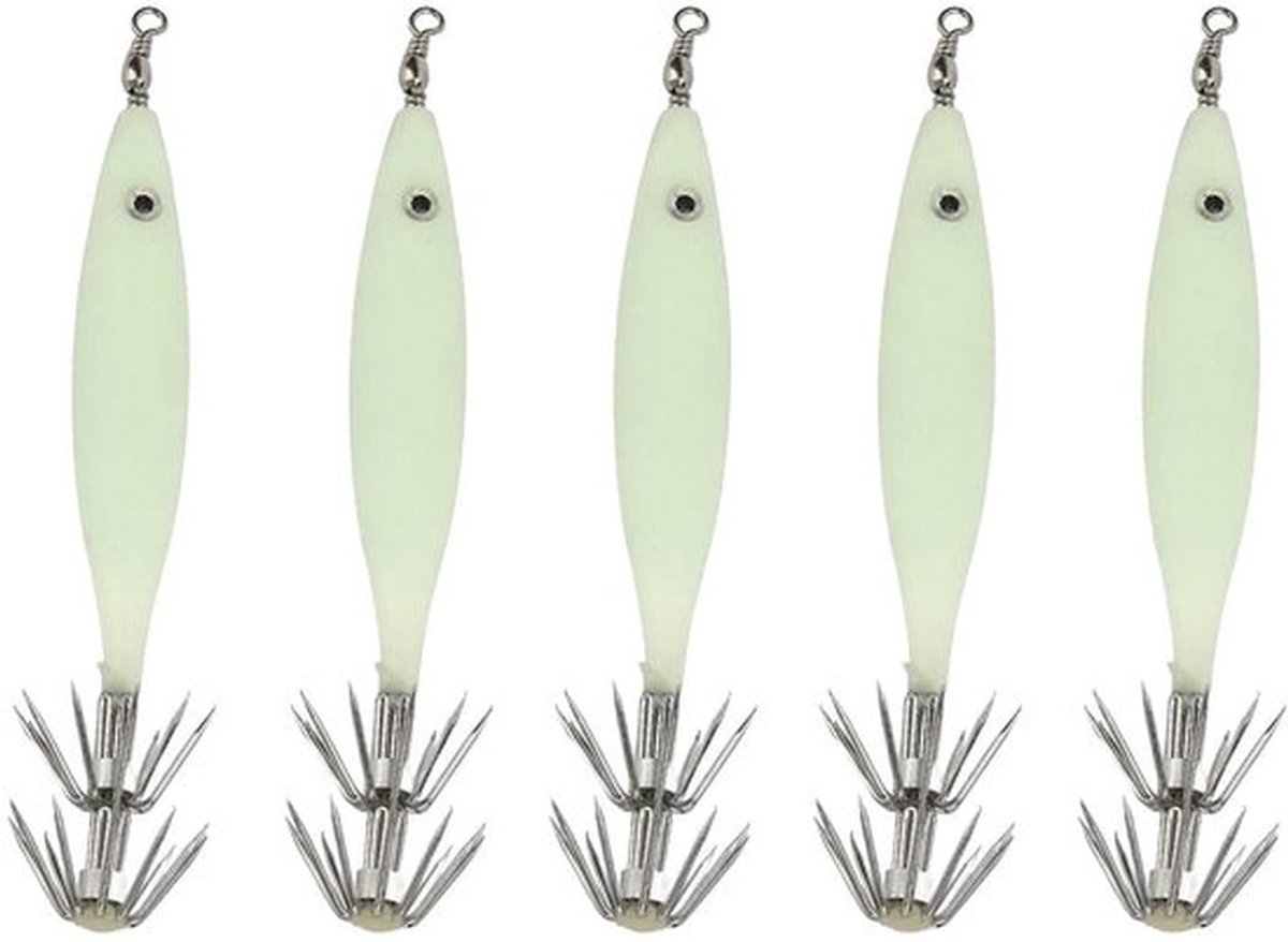 Squid Jig, vissen lokken 8cm lengte gestroomlijnd voor vissers voor zoetwater(lichtgevend karakter)