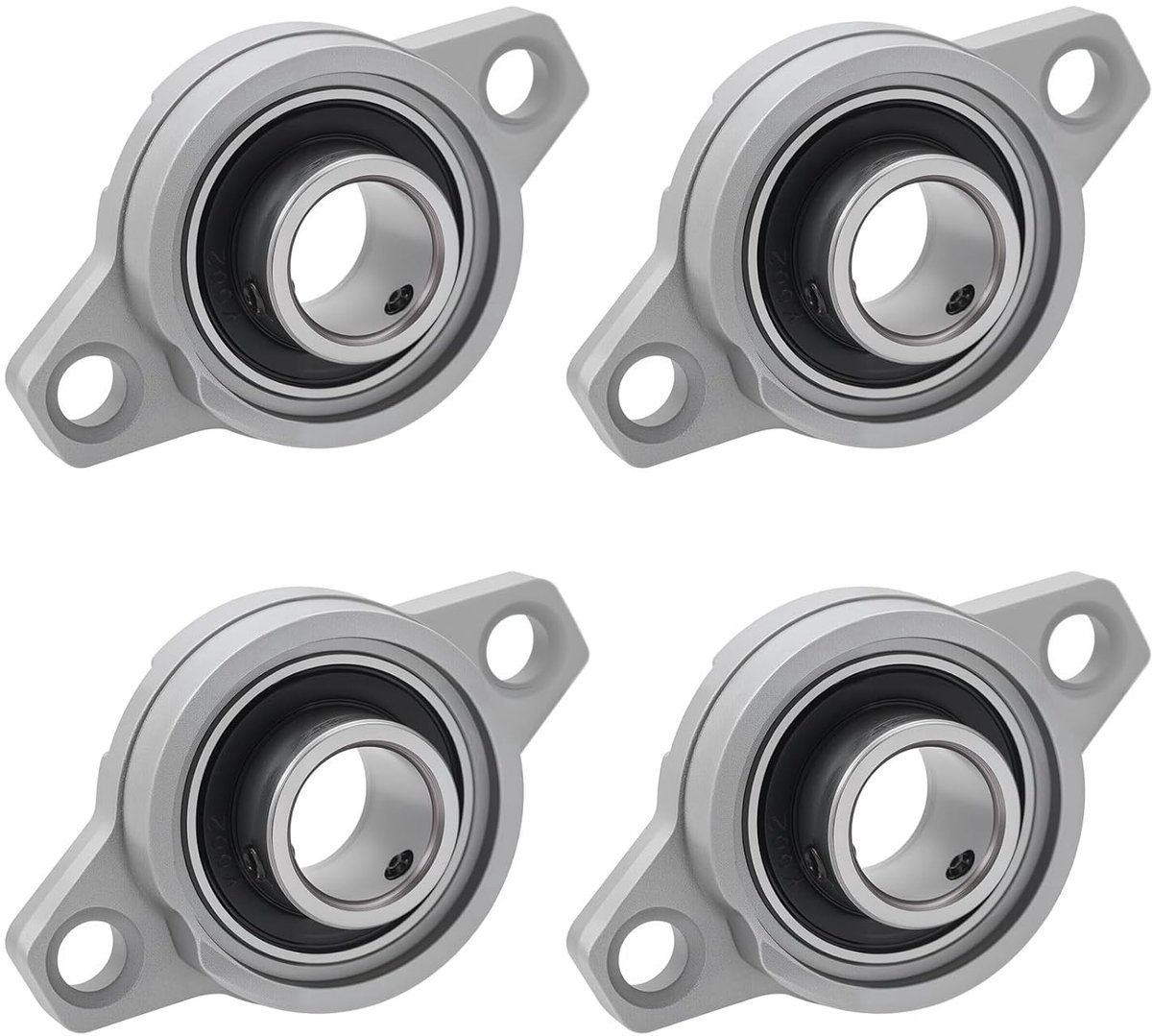 Set van 4 Staande Lagertjes met Flens, Zelforiënterende Lagertjes en Lagerblok (15mm Binnen Diameter) voor Diverse Toepassingen