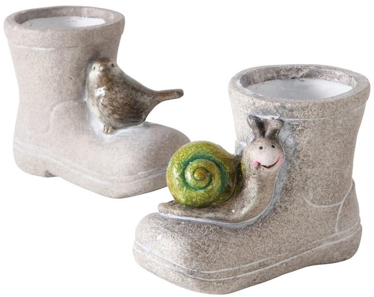 Boltze Home bloempot laars terracotta decoratie voor kinderen.