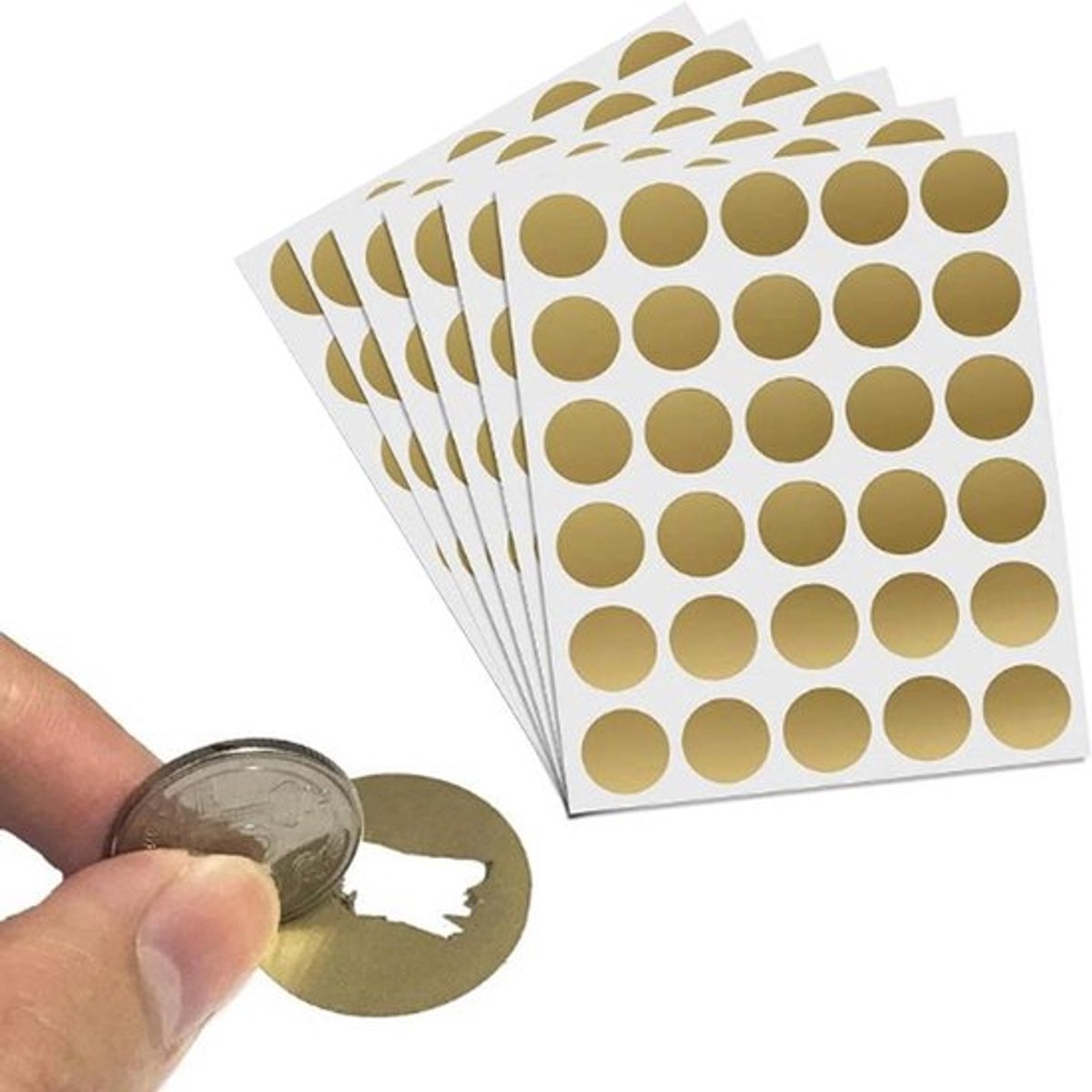 Ronde Krasstickers - 180 Stuks | Zelfklevende Kraslabels voor Wenskaarten en Verrassingsgeschenken