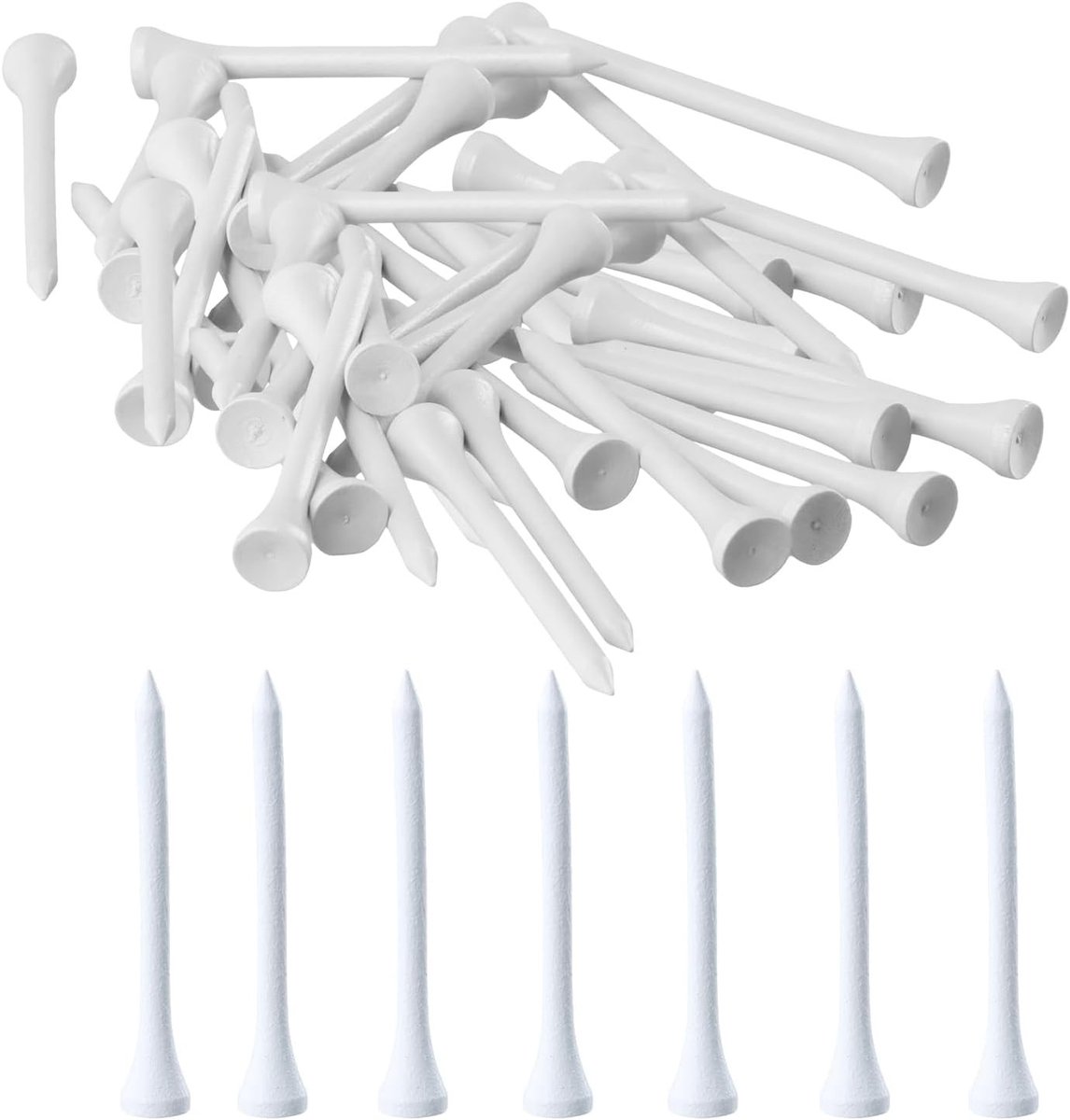 100 Stuks Biologisch Afbreekbare Golf Wood T-shirts van Bamboe - 70mm Lange Golf Tees voor Drivers en Golfmatten