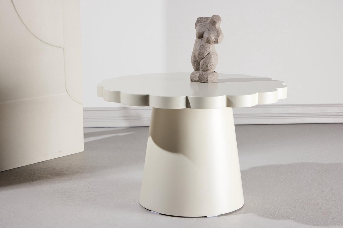 Krull salontafel Ø70cm beige.