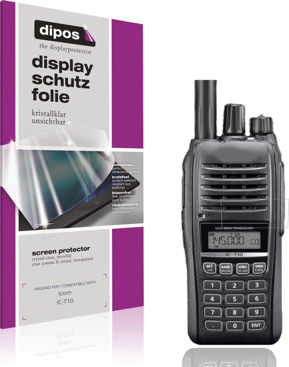 dipos – 4x Beschermfolie geschikt voor Icom IC-T10 | Krasbestendige & heldere Screenprotector Ultra-Thin