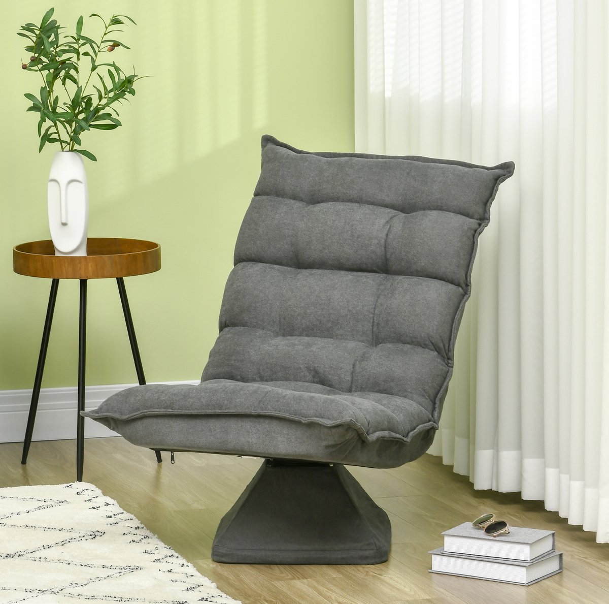 FloraGrace Relaxfauteuil 62 x 70 x 95 cm - Draaibaar Met Verstelbare Rugleuning Tot 120 Gr