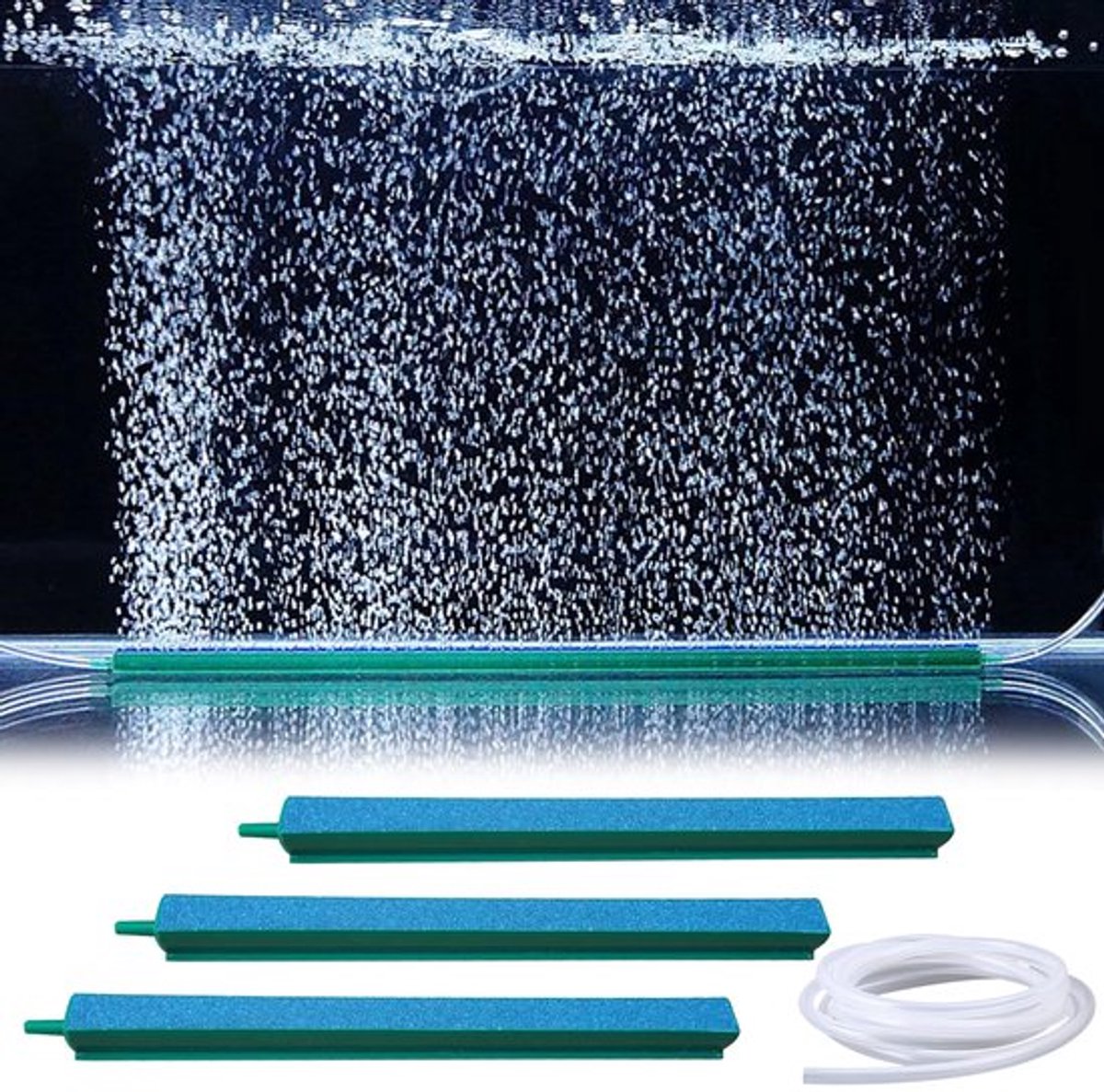 Verpakking van 3 Aquarium Luchtstenen, 30 cm Uitstroomsteen Aquarium Zuurstofstrip Aquarium Luchtuitstroomstaaf Aquarium Zuurstofsteen Luchtsteen Uitstroomstaaf