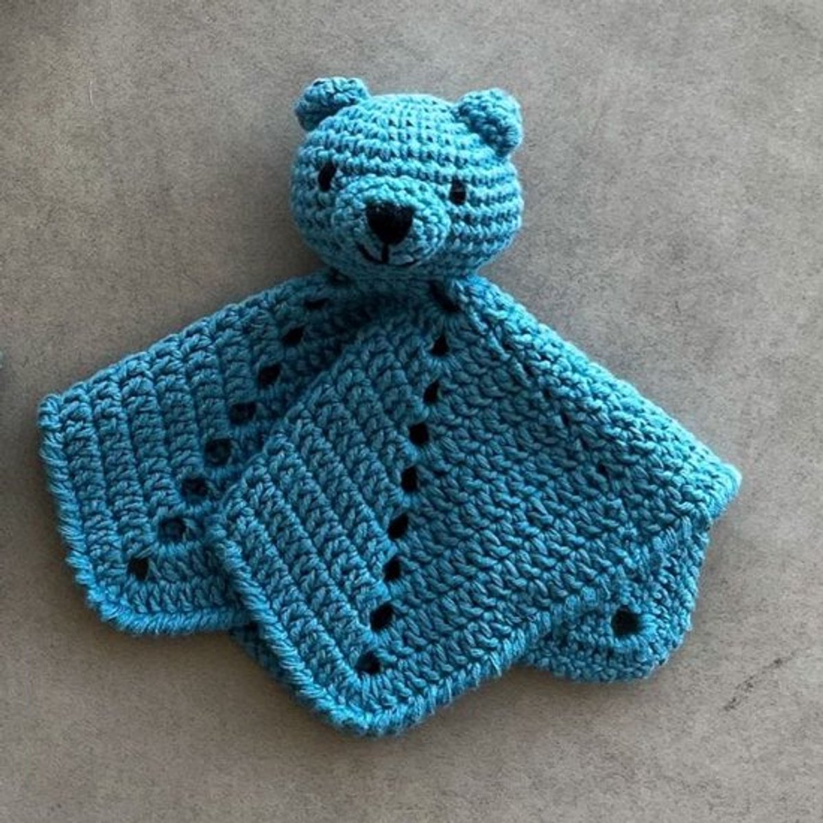 DIY Haakpakket Knuffeldoekje Beer Bo – Ocean Blue