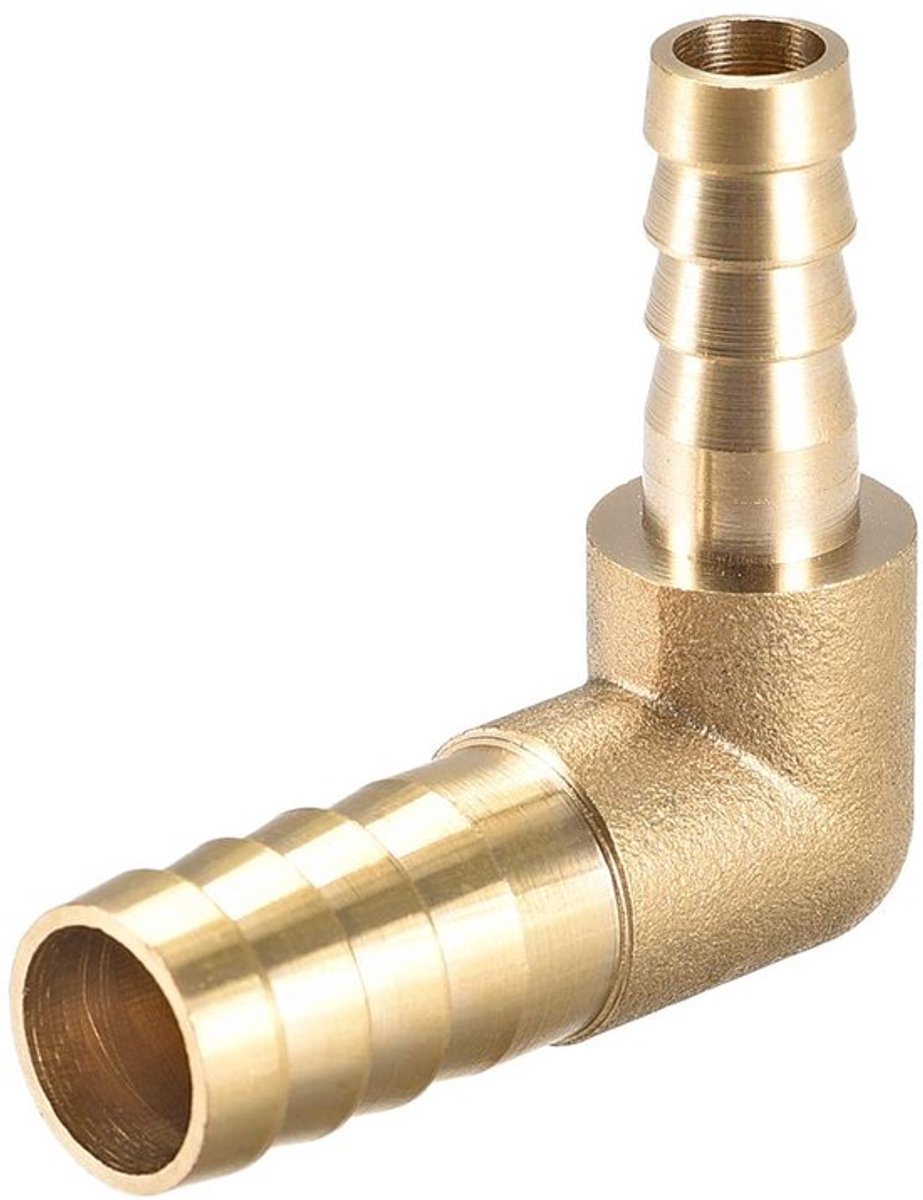 Hose adapter 90 graden voor hoekpijpverbindingen, 12 mm naar 8 mm, barb, slangverbinding
