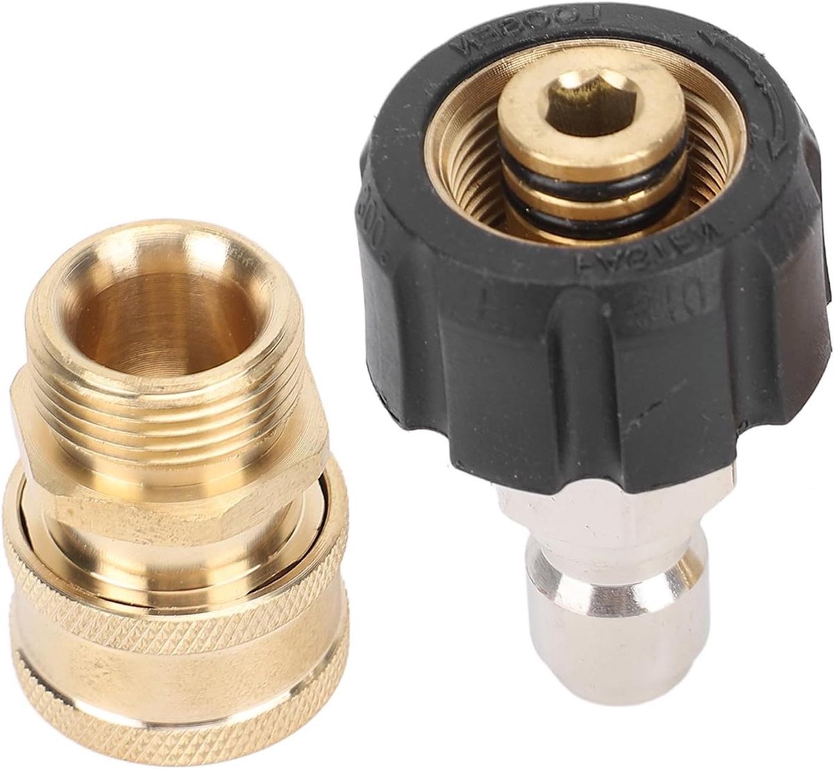 Drukspuit Adapter - Hogedrukreiniger Koppeling - Snel Koppelen - Messing Constructie - M22 naar 1/4 Inch - Messing